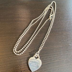 Tiffany & Co heart dog tag necklace
